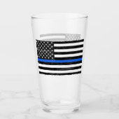 Thin Blue Line Grungy American Flag Glas (Voorkant)