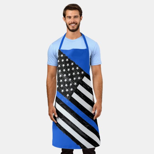 Thin Blue Line Grungy Schort (Gedragen)