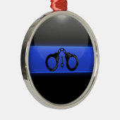 Thin Blue Line Handboffs en Key Metalen Ornament (Rechts)