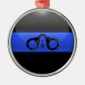 Thin Blue Line Handboffs en Key Metalen Ornament (Voorkant)