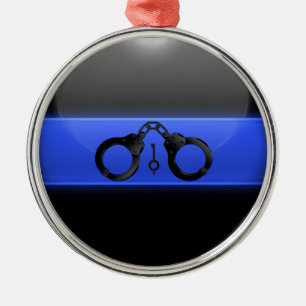 Thin Blue Line Handboffs en Key Metalen Ornament