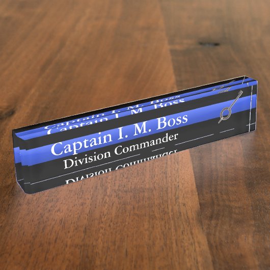 Thin Blue Line - Handcuff Key Naambordje (Zijkant)