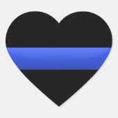 Thin Blue Line Hart Sticker (Voorkant)
