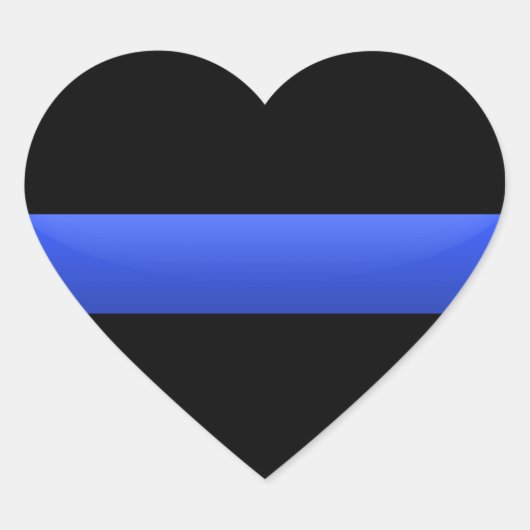 Thin Blue Line Hart Sticker (Voorkant)