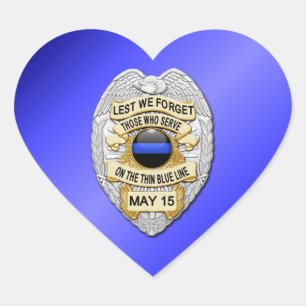 Thin Blue Line Hart Sticker