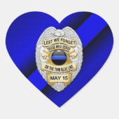 Thin Blue Line Hart Sticker (Voorkant)