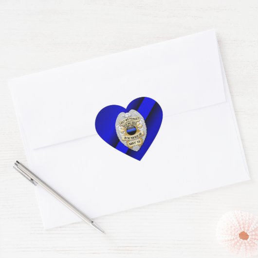 Thin Blue Line Hart Sticker (Envelop)