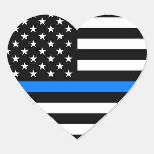 "THIN BLUE LINE" HART STICKER