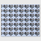 Thin Blue Line Heart Cadeaupapier (Vlak)