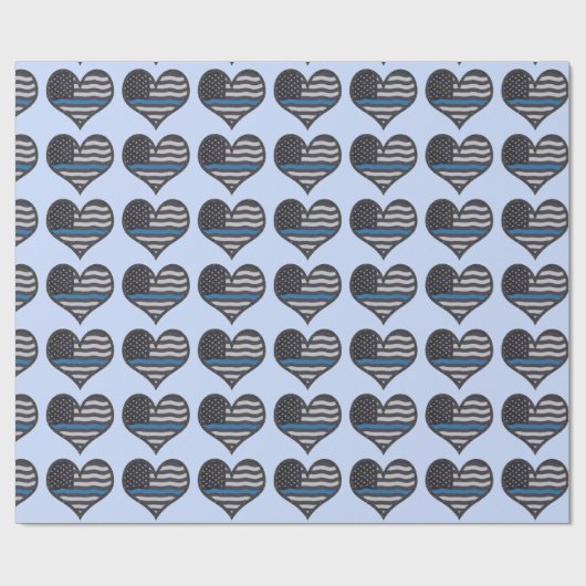 Thin Blue Line Heart Cadeaupapier (Vlak)
