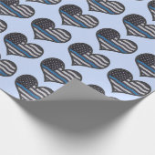 Thin Blue Line Heart Cadeaupapier (Hoek)