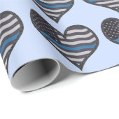 Thin Blue Line Heart Cadeaupapier (Rol Hoek)