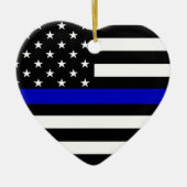 Thin Blue Line Heart Ornament (Voorkant)