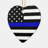 Thin Blue Line Heart Ornament (Links)