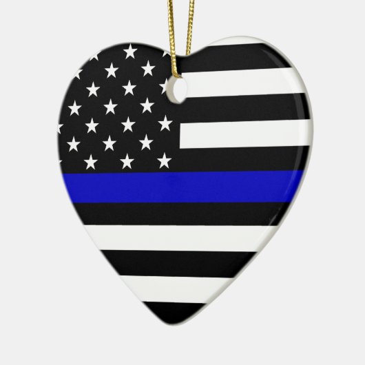 Thin Blue Line Heart Ornament (Links)
