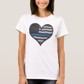 Thin Blue Line Heart T-shirt (Voorkant)
