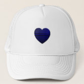 Thin Blue Line Heart Trucker Pet (Voorkant)