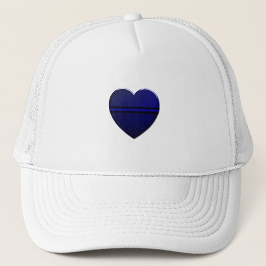 Thin Blue Line Heart Trucker Pet (Voorkant)