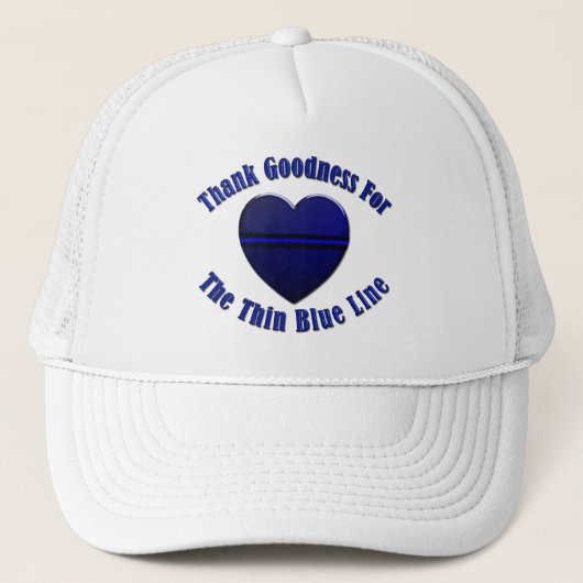 Thin Blue Line Heart Trucker Pet (Voorkant)