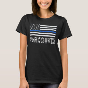 Thin Blue Line Heart Vancouver Politiebeambte Amer T-shirt