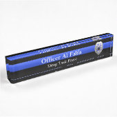 Thin Blue Line - Hi Res Solid Silver Police Badge Naambordje