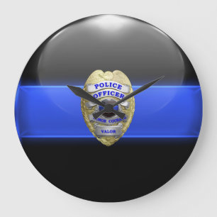 Thin Blue Line - High Resolution Police Badge Grote Klok