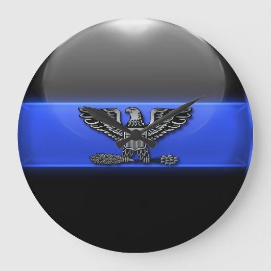 Thin Blue Line - Hoofd politie Eagle Insignia Grote Klok (Voorkant)
