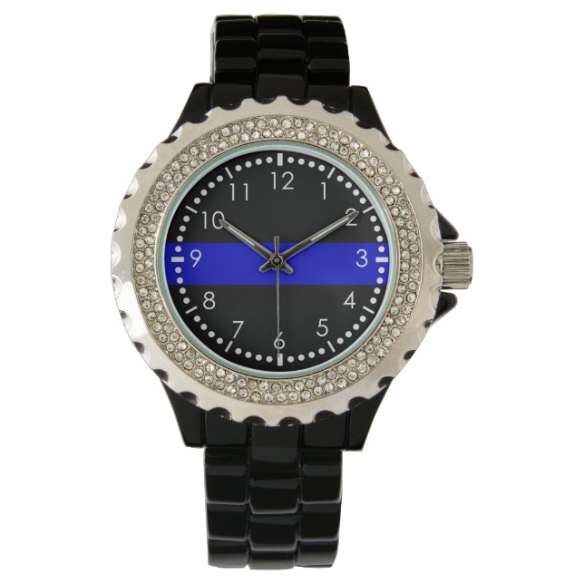 Thin Blue Line Horloge (Voorkant)
