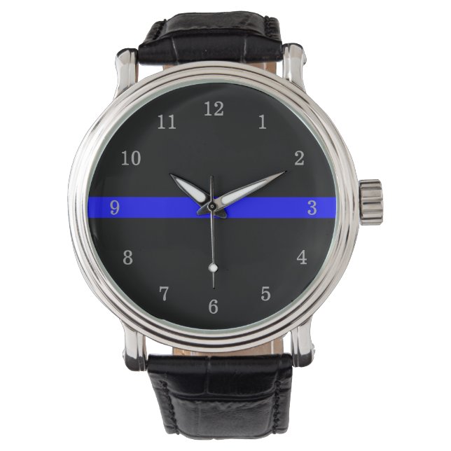 Thin Blue Line Horloge (Voorkant)