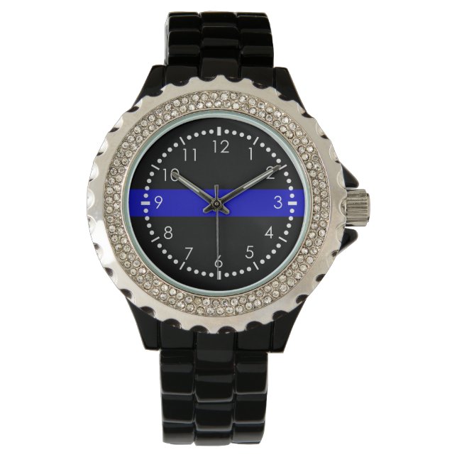 Thin Blue Line Horloge (Voorkant)