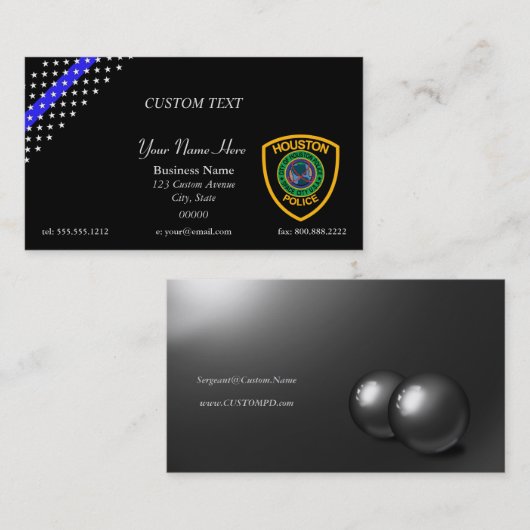 Thin Blue Line Houston Visitekaartje (Voorkant / Achterkant)