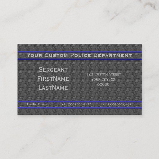 Thin Blue Line - IJzeren muur en stalen balken Visitekaartje (Voorkant)