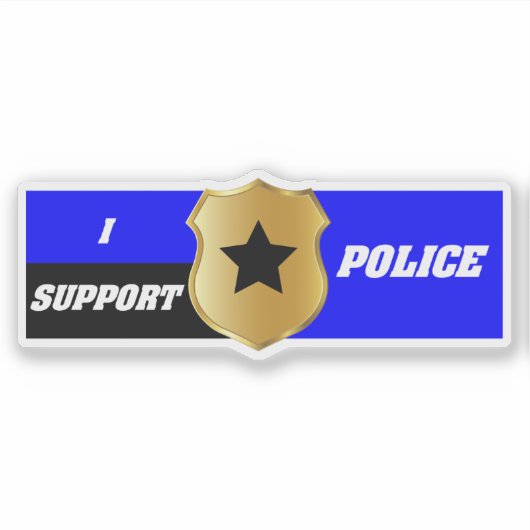 Thin Blue Line, ik steun politie Sticker (Voorkant)