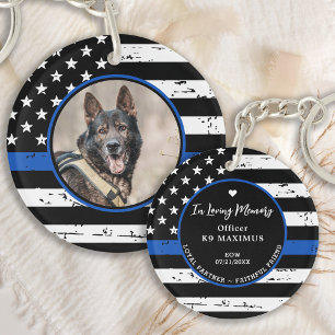 Thin Blue Line in Loving Memory K9 Police Dog  Sleutelhanger