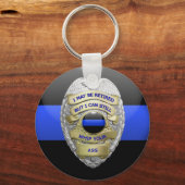 Thin Blue Line in rumoe Badge Sleutelhanger (Voorkant)