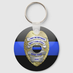 Thin Blue Line in rumoe Badge Sleutelhanger