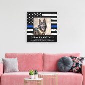 Thin Blue Line K9 agent Politie Dog Memorial Canvas Afdruk (Insitu (Woonkamer))