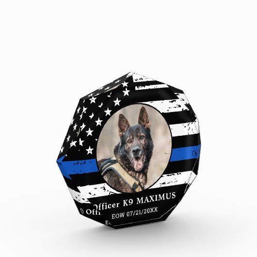 Thin Blue Line K9 agent Politie Dog Memorial Fotoblokken (Links)