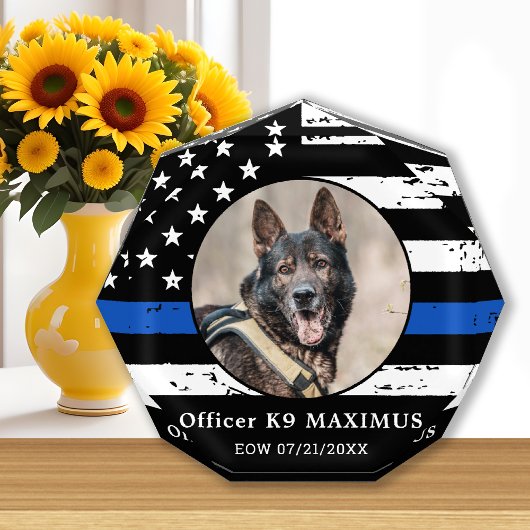 Thin Blue Line K9 agent Politie Dog Memorial Fotoblokken