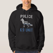 Thin Blue Line K9 German Shepherd Police K9 Hoodie (Voorkant)