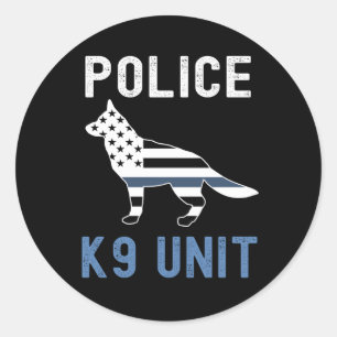 Thin Blue Line K9 German Shepherd Police K9 Ronde Sticker