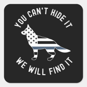 Thin Blue Line K9 German Shepherd Police K9 Vierkante Sticker