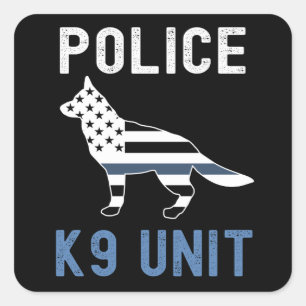 Thin Blue Line K9 German Shepherd Police K9 Vierkante Sticker
