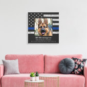 Thin Blue Line K9 Politie Dog Memorial Canvas Afdruk (Insitu (Woonkamer))