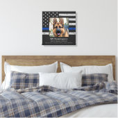 Thin Blue Line K9 Politie Dog Memorial Canvas Afdruk (Insitu (Slaapkamer))