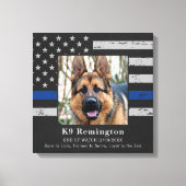 Thin Blue Line K9 Politie Dog Memorial Canvas Afdruk (Voorkant)