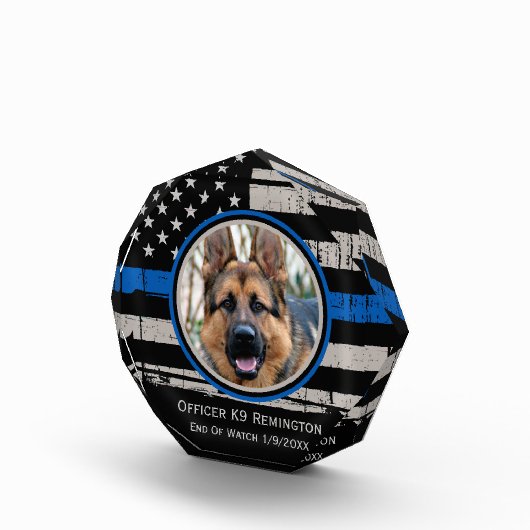 Thin Blue Line K9 Politie Dog Memorial Fotoblokken (Rechts)