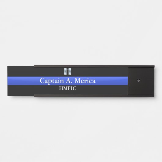 Thin Blue Line - Kapitein Bars Rank Deurbordje (Voorkant)