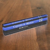 Thin Blue Line - Kapitein Bars Rank Naambordje (Zijkant)
