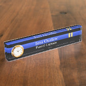 Thin Blue Line - Kapitein Bars Rank Naambordje (Zijkant)